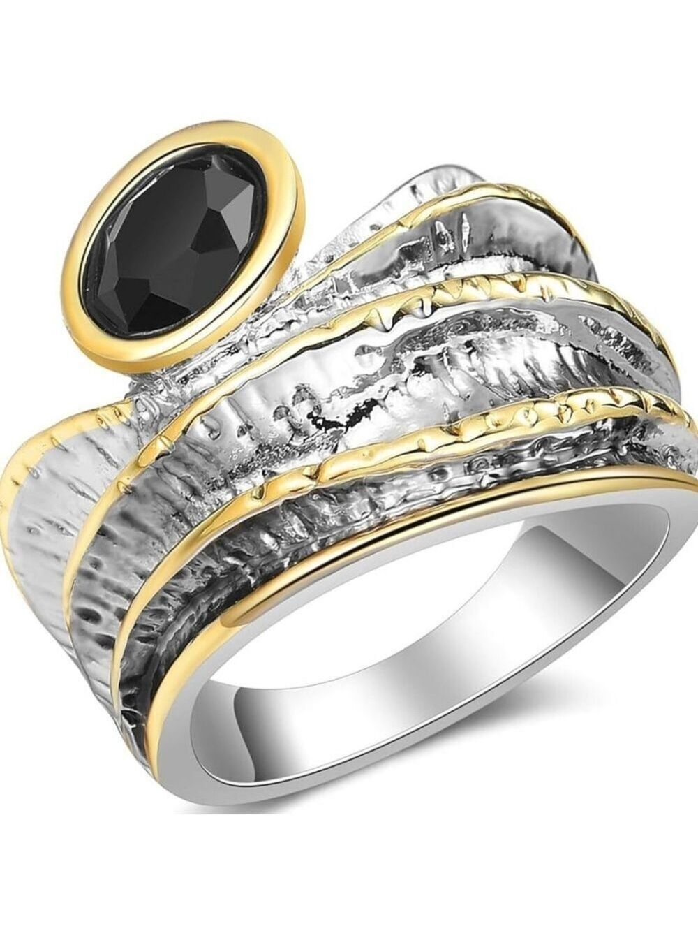 Gold and Silver Statement Ring